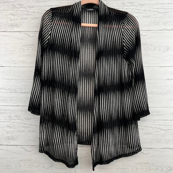 Elementz Black and White Open White 3/4 Sleeve Light Cardigan Size S - Picture 1 of 8